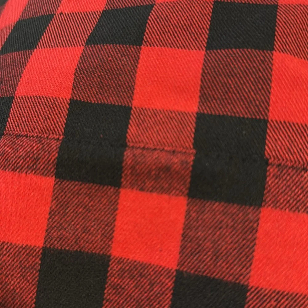 Set of 2 Red and Black Buffalo Plaid Curtain‎ Toppers NWOT